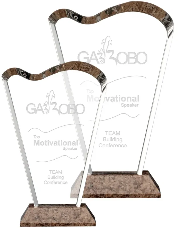 9" Customized Optic Crystal Escada Award β view 1