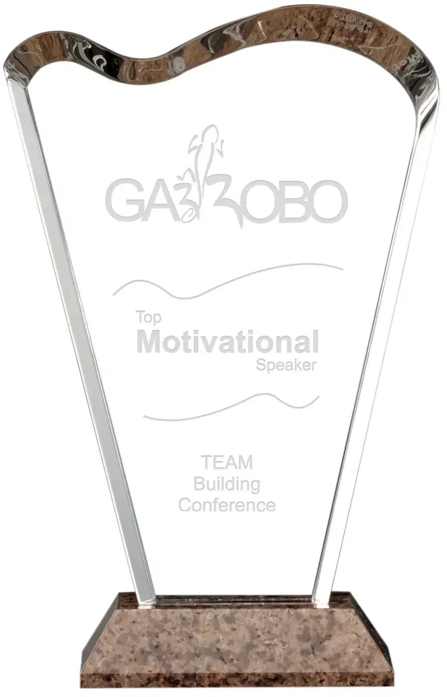 9" Customized Optic Crystal Escada Award — view 2