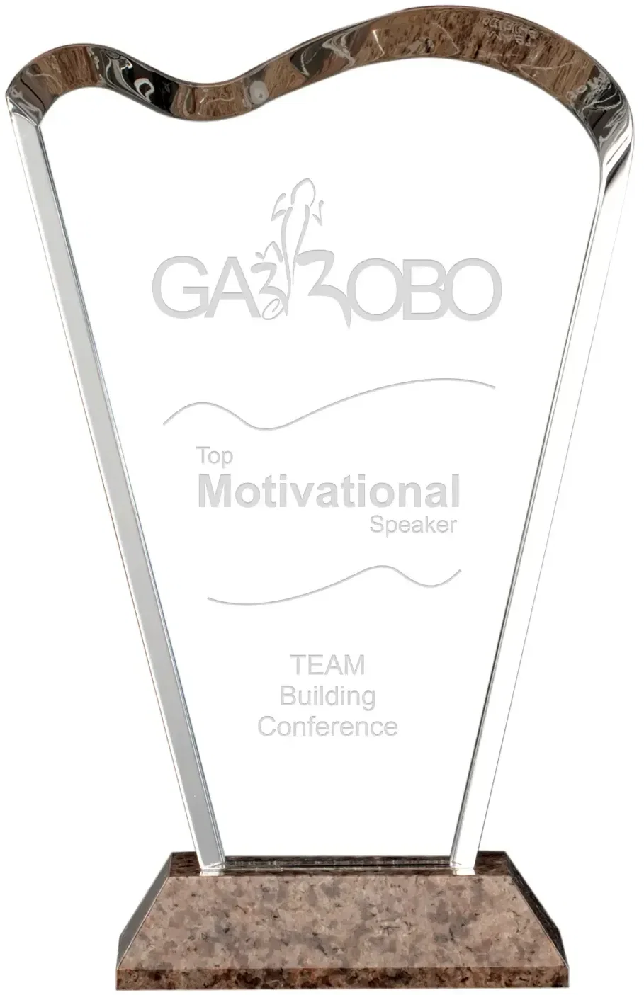 9" Customized Optic Crystal Escada Award — view 3