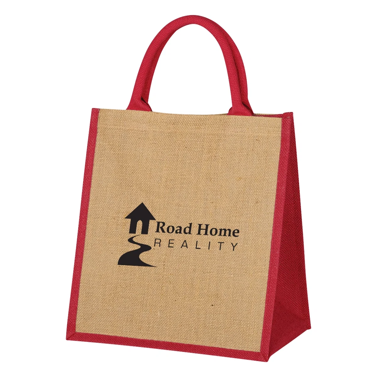Handles rise from the reinforced top edge of the tote