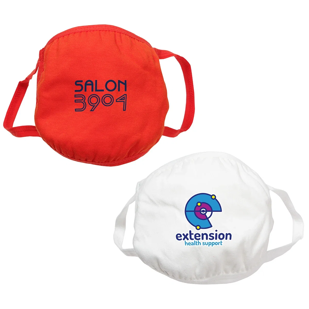Custom Escort Cotton 4-Ply Face Mask, front view of the branded face mask
