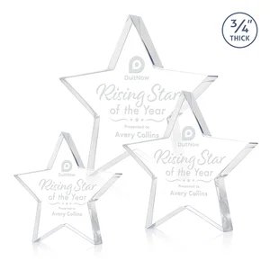 Starfire Crystal Star Award With Precision-Cut Edges