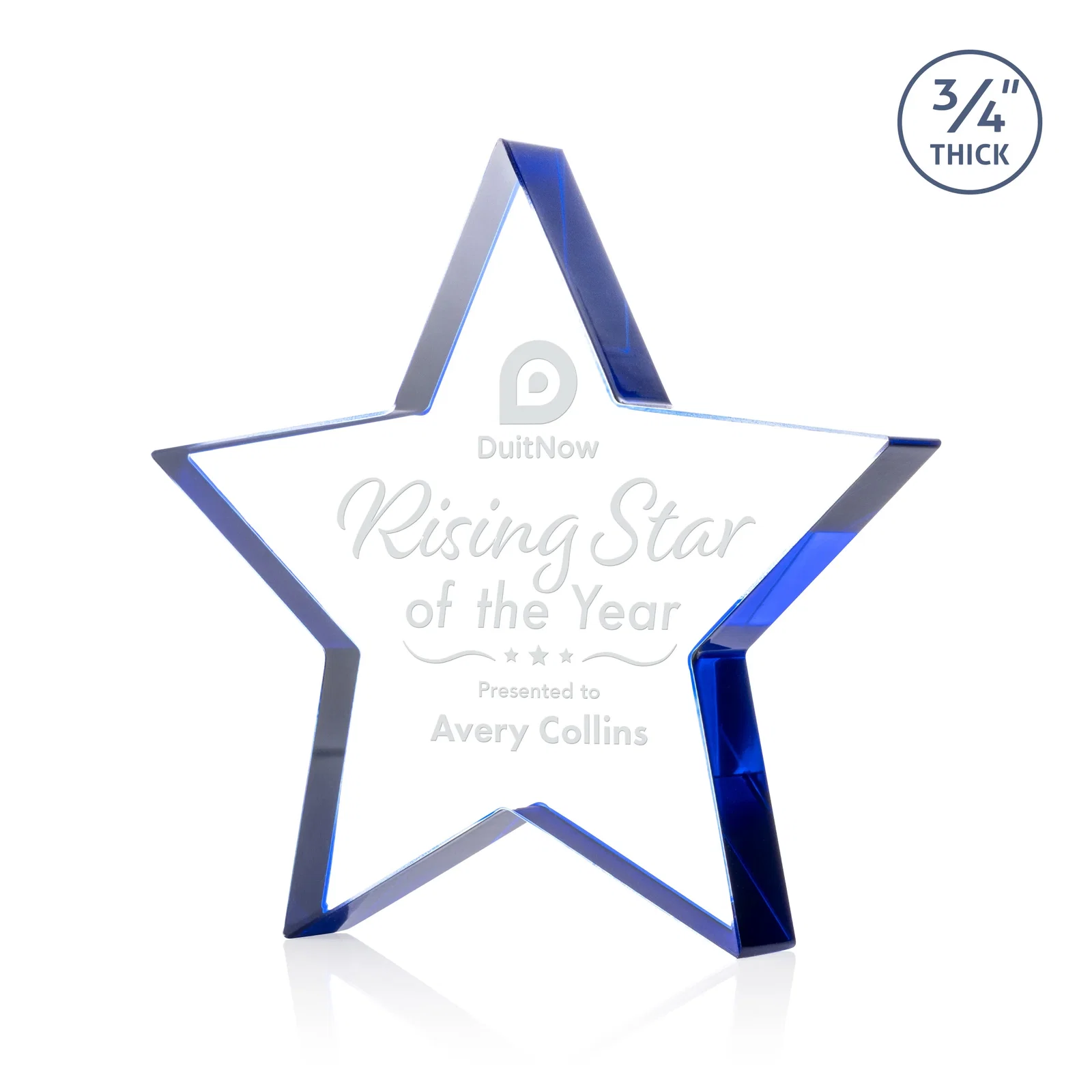 Personalized Starfire Crystal Star Award With Precision-Cut Edges, desk awards for graduation ceremonies
