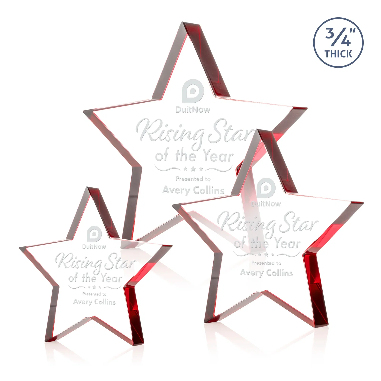 Personalized Starfire Crystal Star Award With Precision-Cut Edges, desk awards for volunteer appreciation