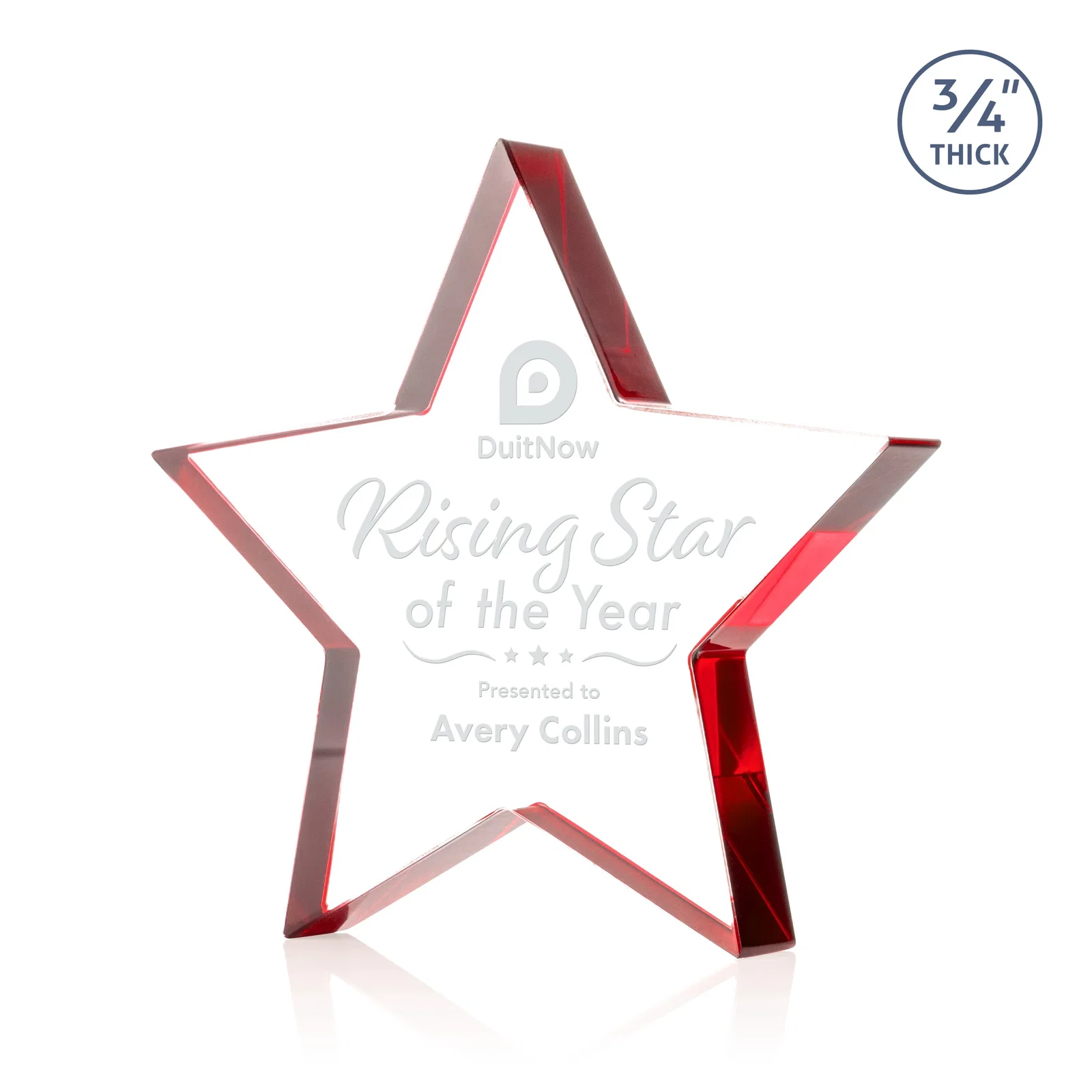 Promotional Starfire Crystal Star Award With Precision-Cut Edges, desk awards for employee recognition