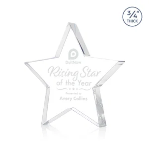 Starfire Crystal Star Award With Precision-Cut Edges