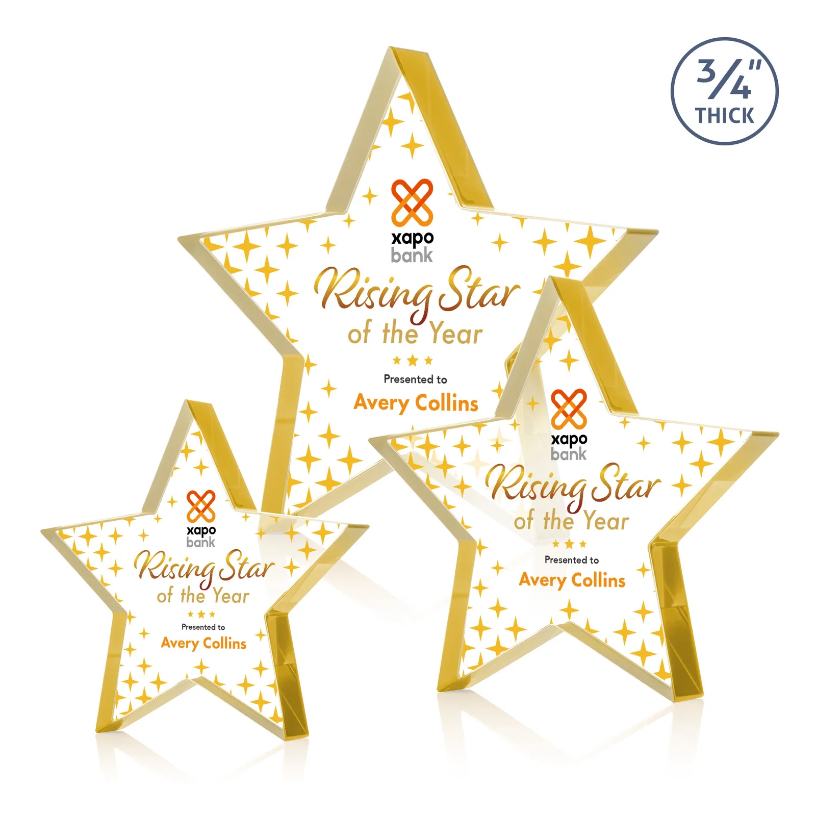 Promotional Starfire Crystal Star Award With Precision-Cut Edges, desk awards for graduation ceremonies