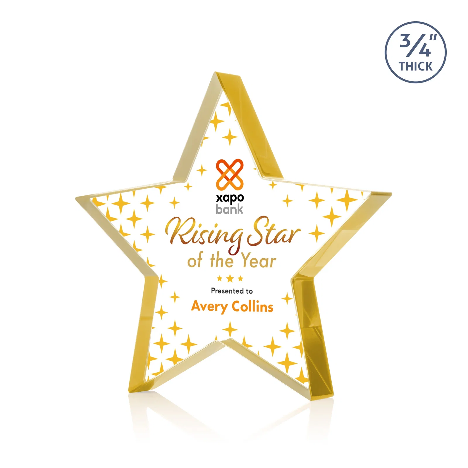 Promotional Starfire Crystal Star Award With Precision-Cut Edges, desk awards for volunteer appreciation