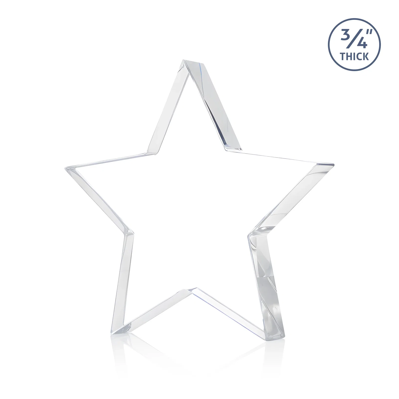 Custom printed Starfire Crystal Star Award With Precision-Cut Edges, desk awards for retirement presentations