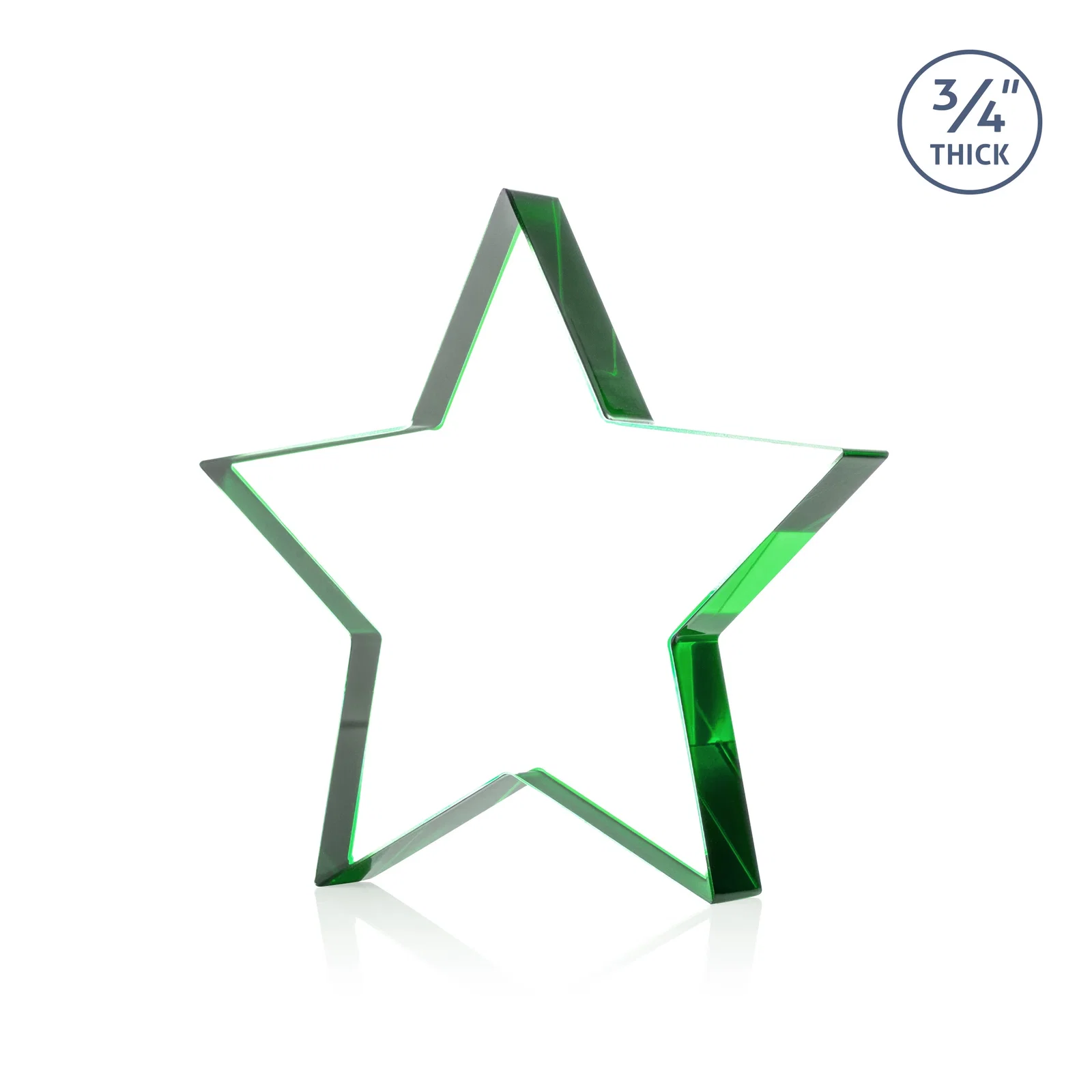Custom printed Starfire Crystal Star Award With Precision-Cut Edges, desk awards for volunteer appreciation