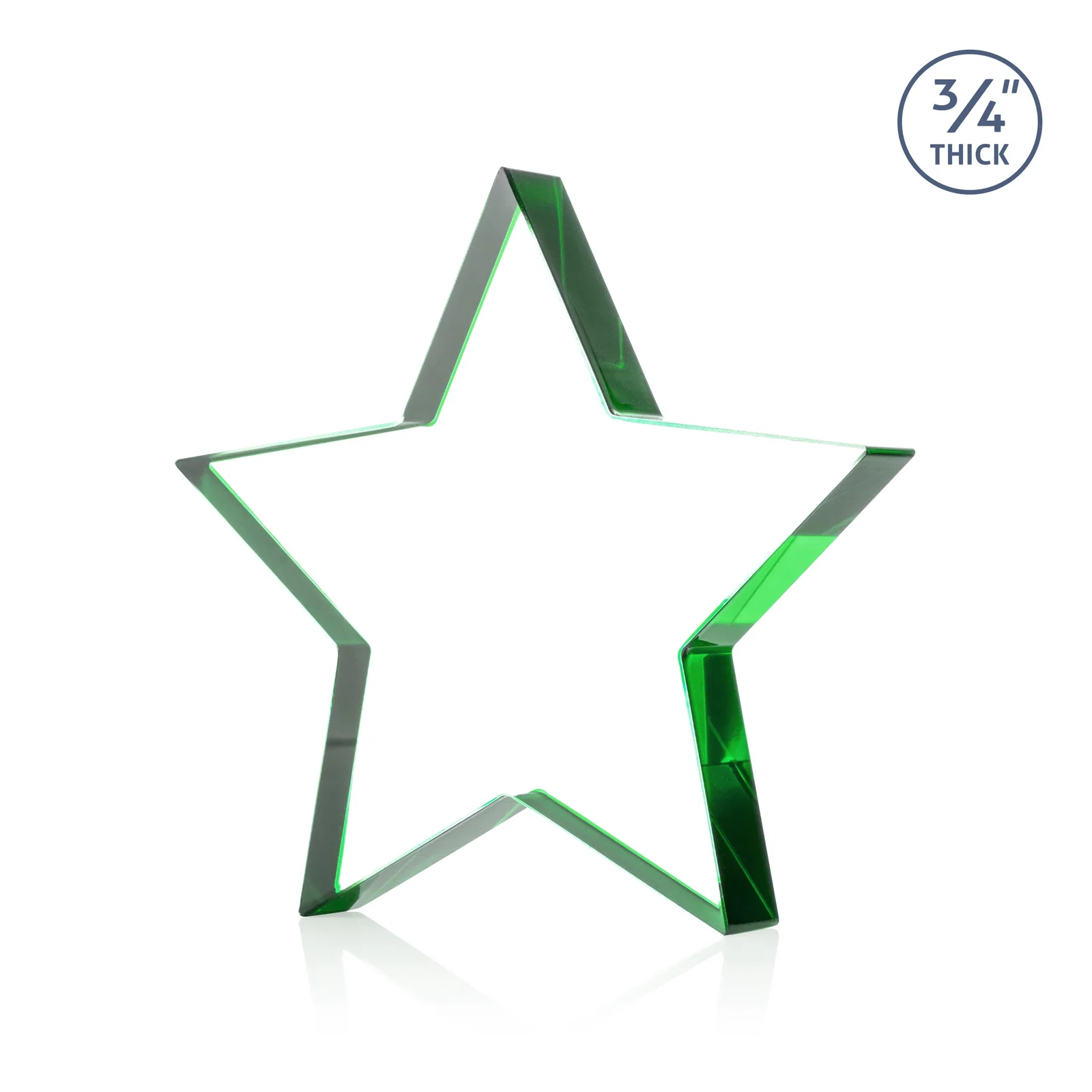 Custom printed Starfire Crystal Star Award With Precision-Cut Edges, desk awards for dealer and partner awards