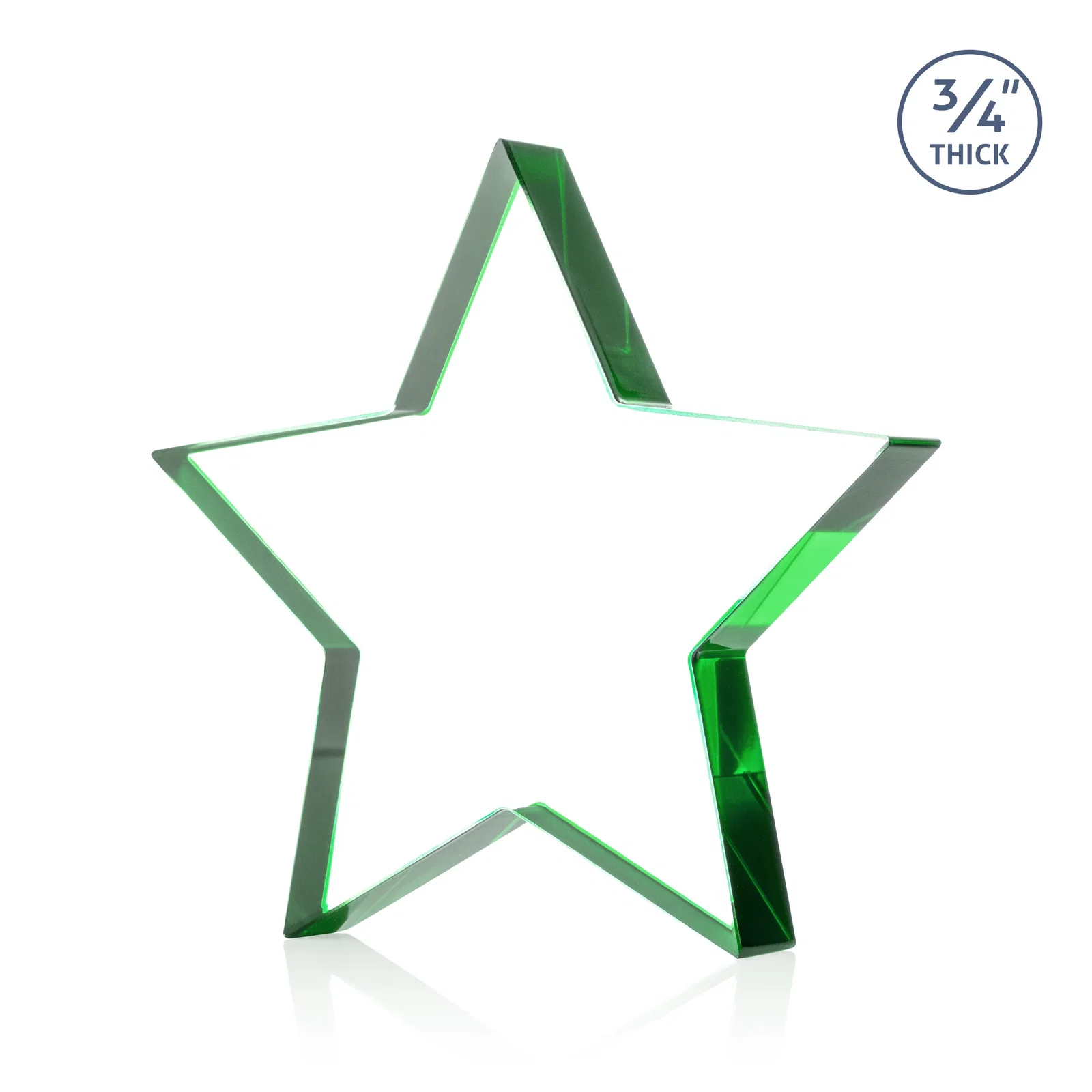 Custom printed Starfire Crystal Star Award With Precision-Cut Edges, desk awards for company anniversary events