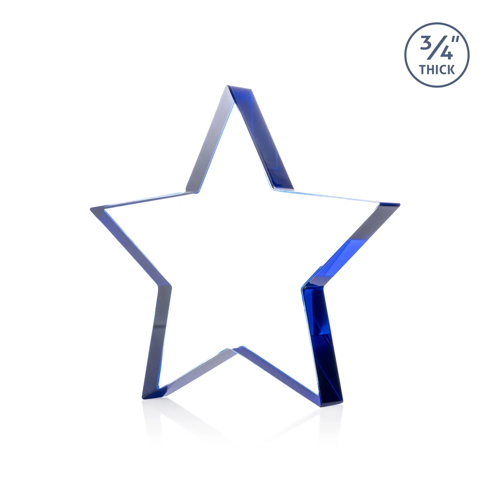 Customized Starfire Crystal Star Award With Precision-Cut Edges, desk awards for employee recognition