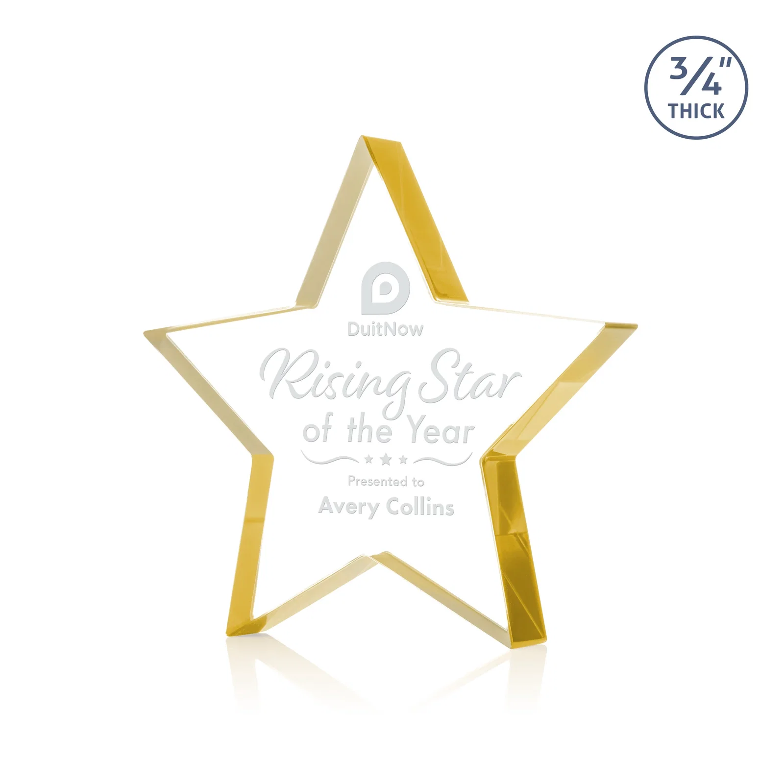 Custom Starfire Crystal Star Award With Precision-Cut Edges, desk awards for graduation ceremonies