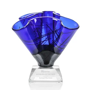 Folded Art Glass Award on Stepped Optical Base