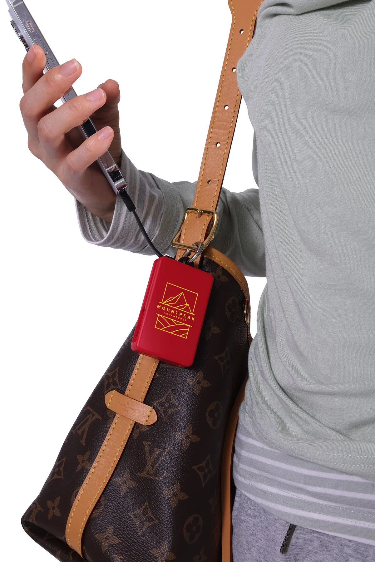 Side profile of the Esprit power bank showing the built-in charging cables