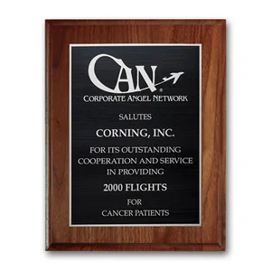 Cove-Edge Walnut Wall Plaque with Etched and Antiqued Plate