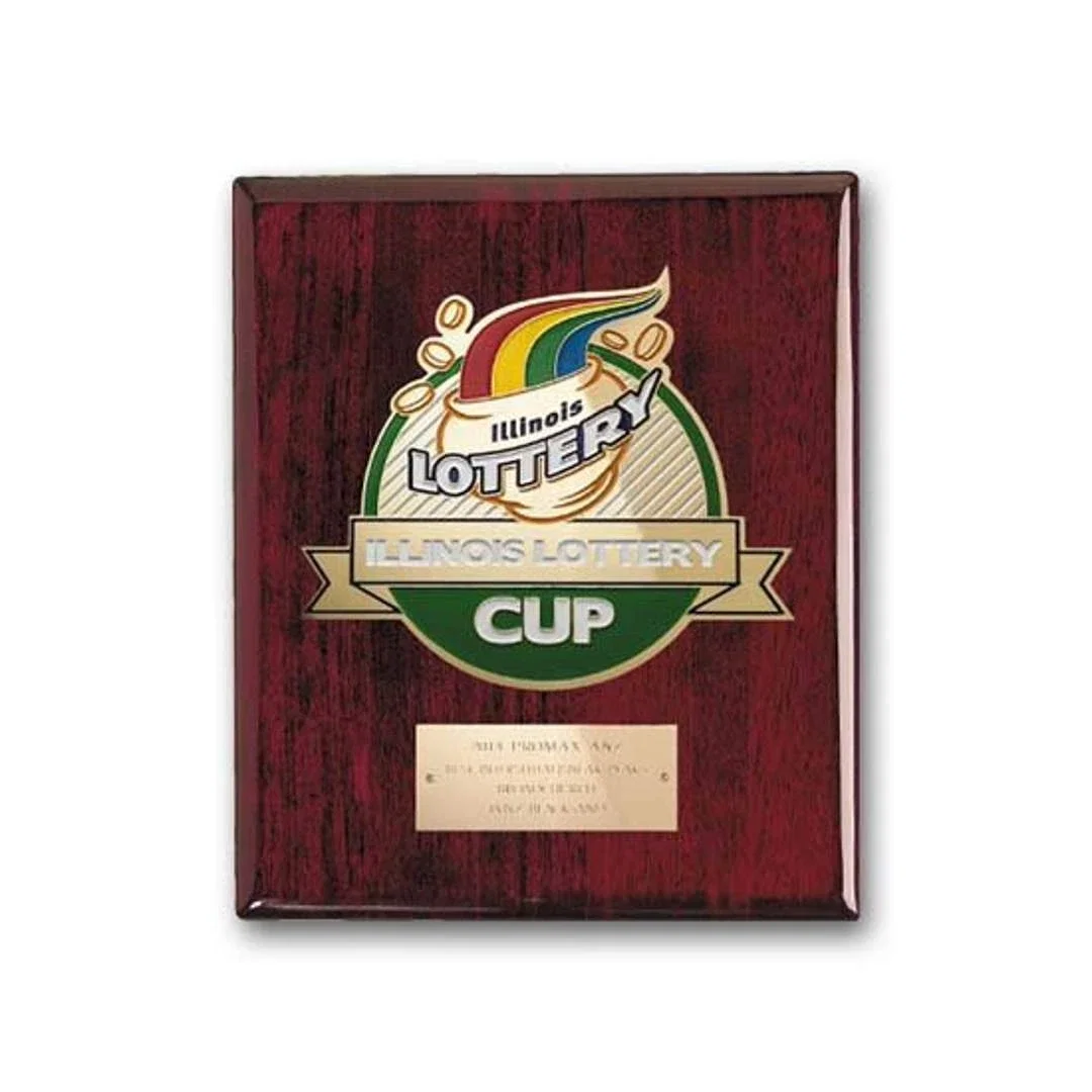 Custom Etched and Colorfilled Plaque on Rosewood Piano Finish for corporate award ceremonies