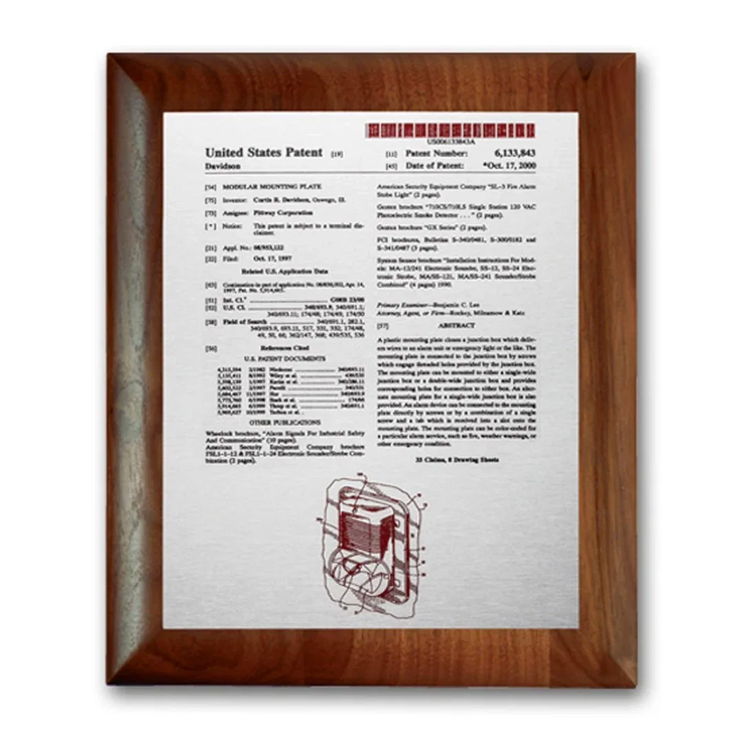 Custom Etched and Colorfilled Plaque on Rolled-Edge Walnut for employee recognition