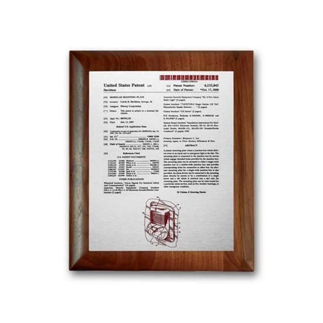 Custom Etched and Colorfilled Plaque on Rolled-Edge Walnut for corporate award ceremonies