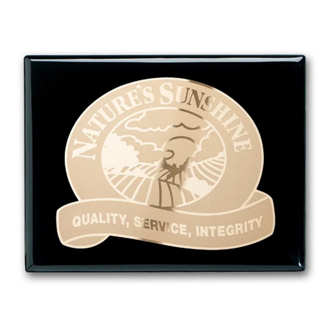 Custom Ebony Piano Finish Wall Plaque with Etched and Frosted Plate, diamond award for employee recognition