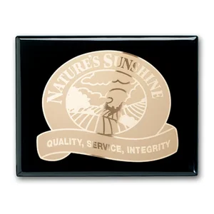 Ebony Piano Finish Wall Plaque with Etched and Frosted Plate