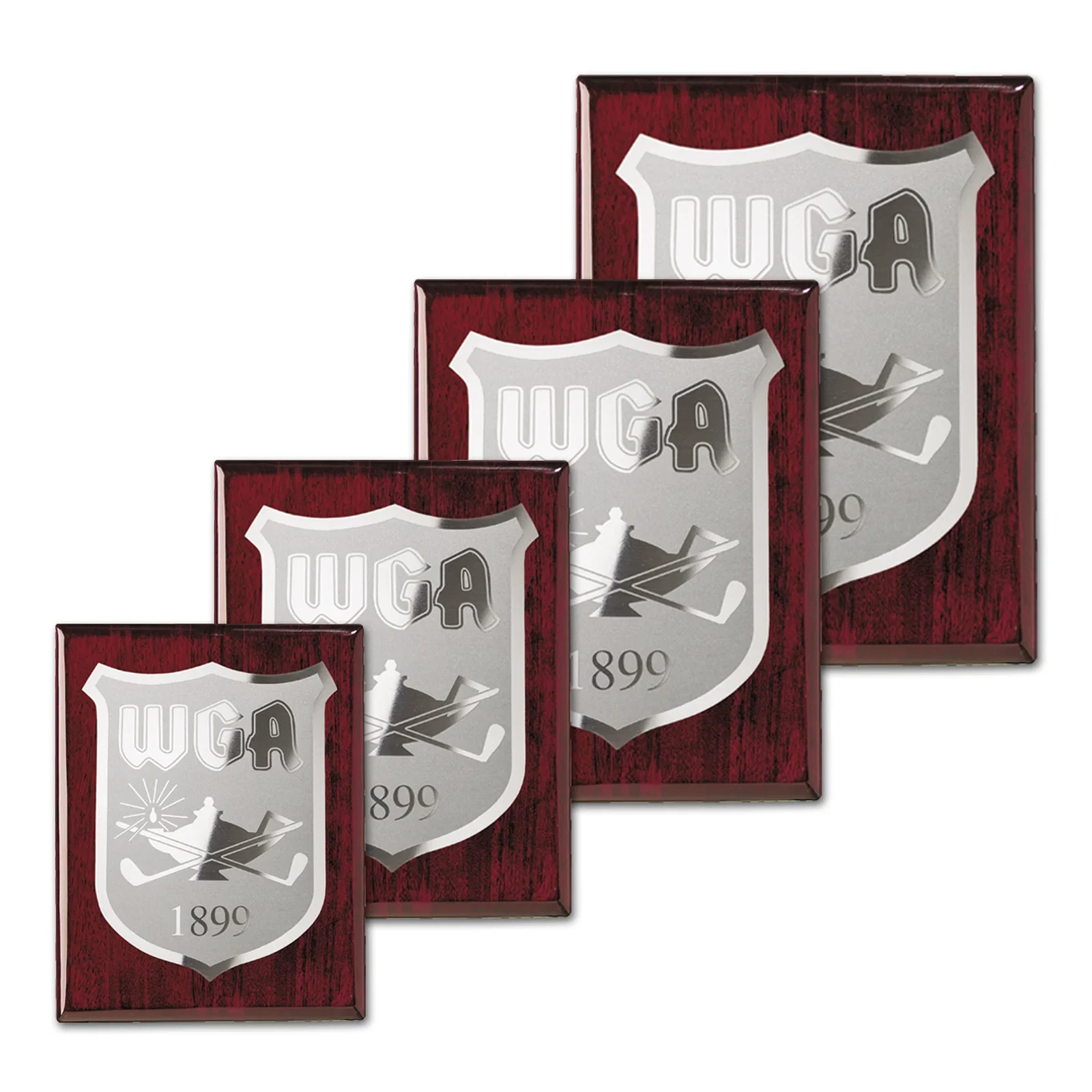 Custom Rosewood Piano Finish Wall Plaque with Etched and Frosted Plate, diamond award for employee recognition