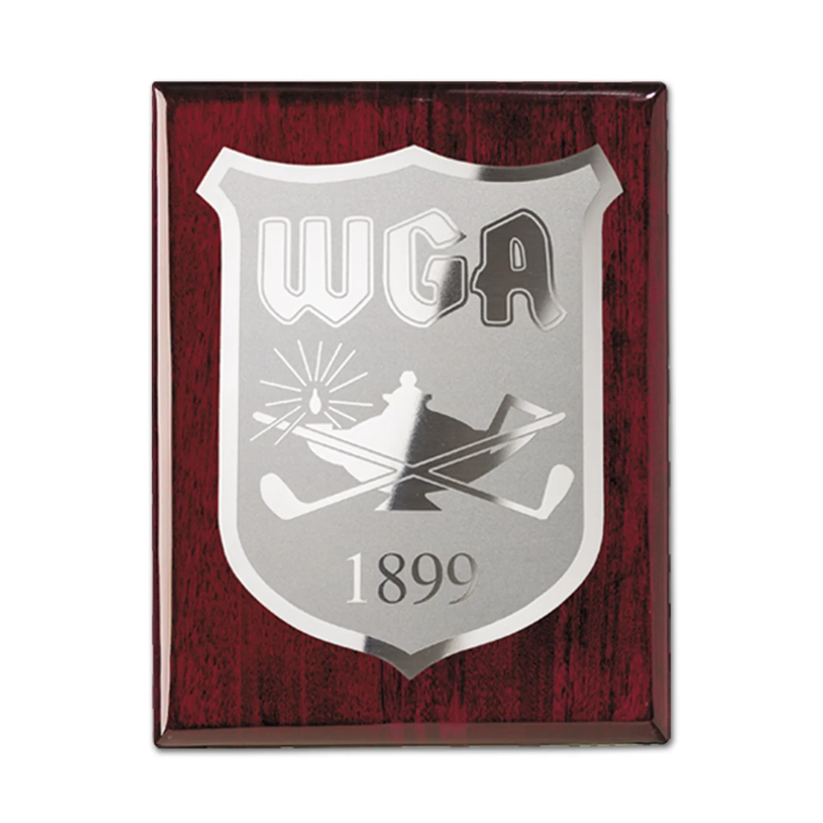 Custom Rosewood Piano Finish Wall Plaque with Etched and Frosted Plate, diamond award for service anniversary gifts