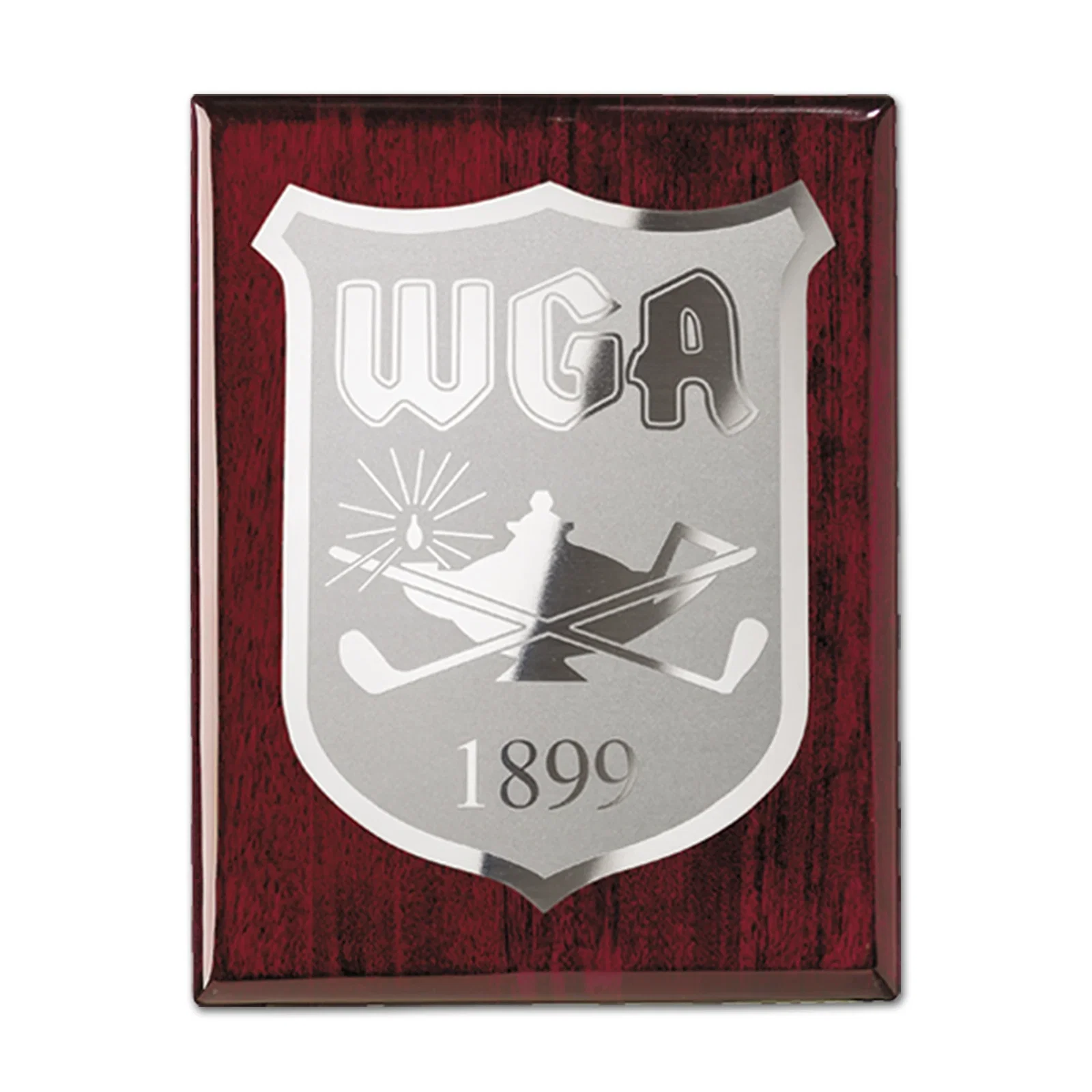 Custom Rosewood Piano Finish Wall Plaque with Etched and Frosted Plate, diamond award for sales achievement awards