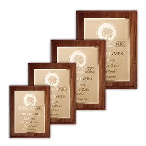 Cove-Edge Walnut Wall Plaque with Etched and Frosted Plate