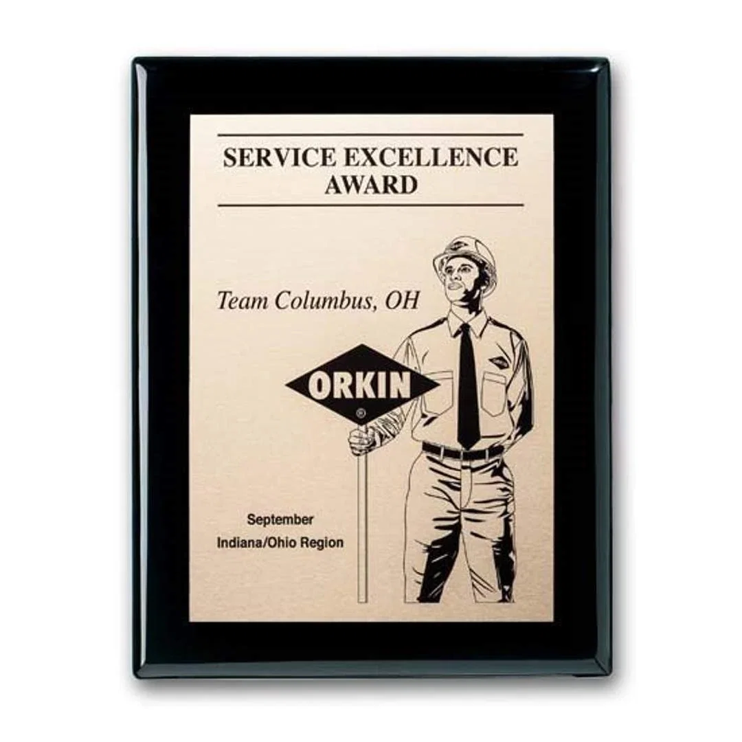 Custom Etched and Oxidized Plaque on Ebony Piano Finish for volunteer appreciation