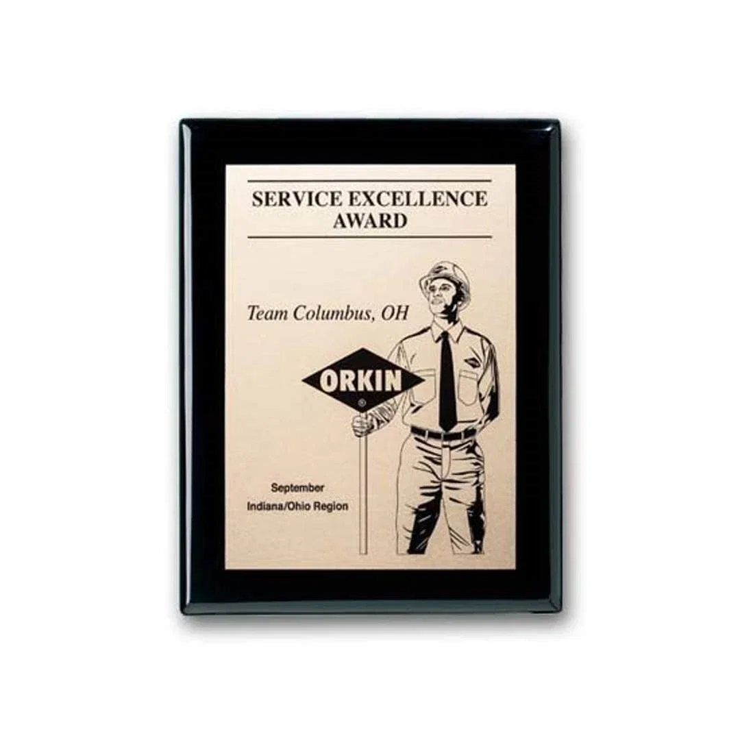 Custom Etched and Oxidized Plaque on Ebony Piano Finish for donor appreciation
