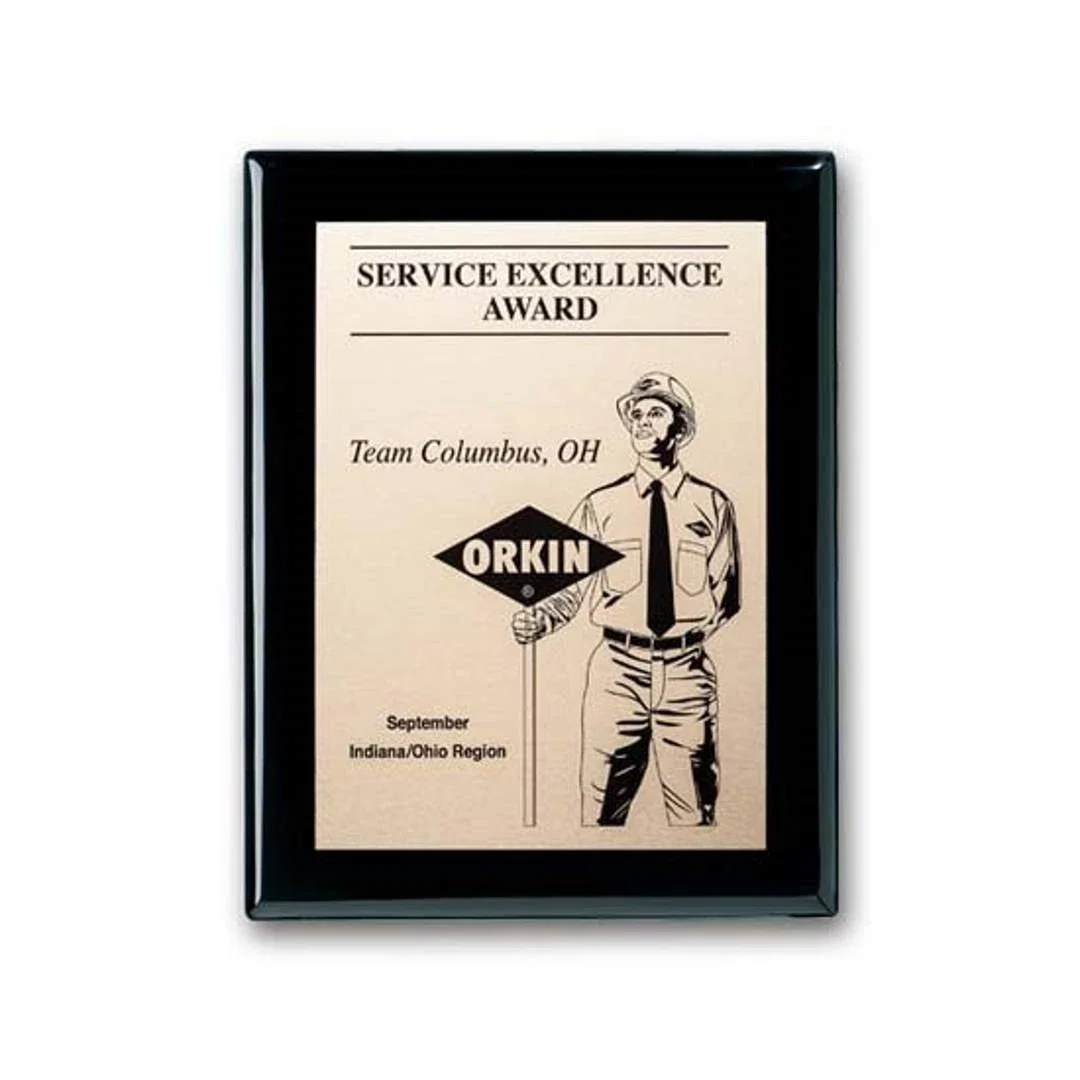 Custom Etched and Oxidized Plaque on Ebony Piano Finish for graduation ceremonies