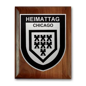 Rolled-Edge Walnut Wall Plaque with Etched and Oxidized Plate