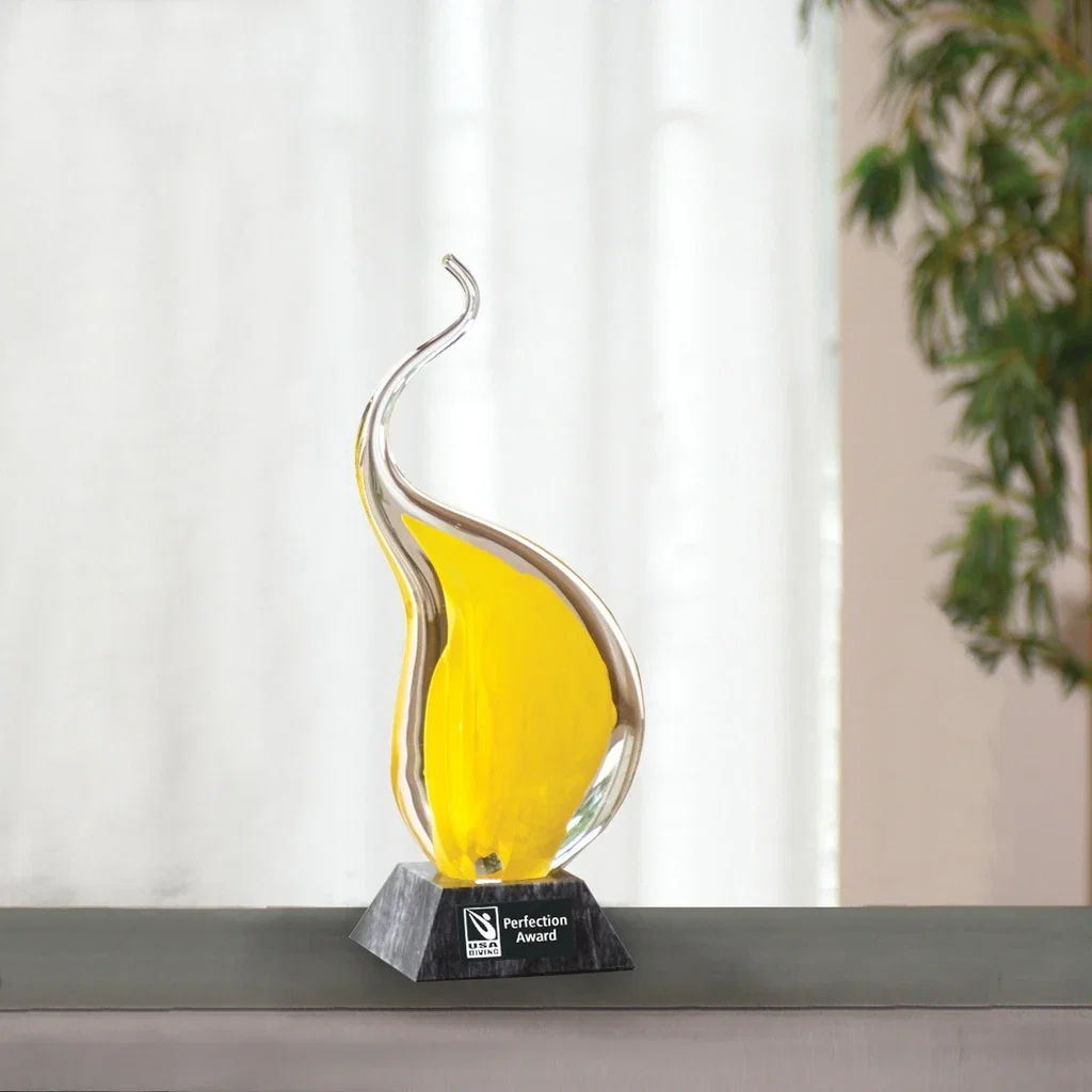 Custom Printed Eternal Flame - Yellow — Clear / Yellow — view 2