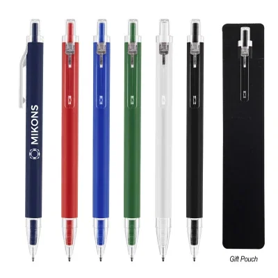 Evalyn aluminum pen accented with recycled rPET trim, about 5 1/2 inches
