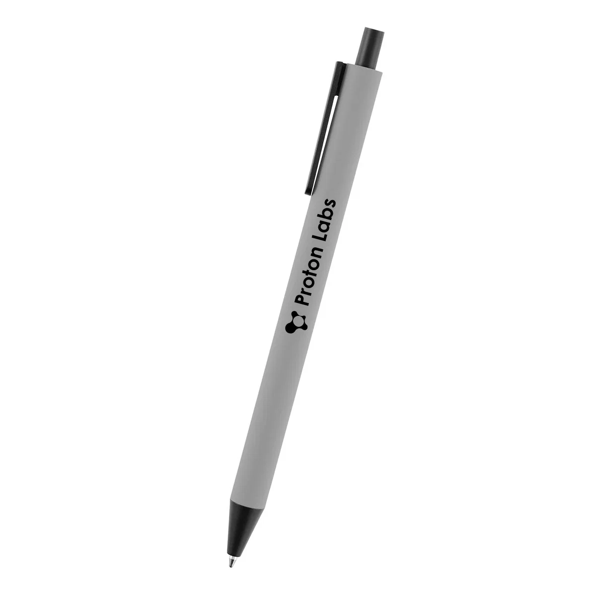Photographed from directly above the rubberized aluminum pen