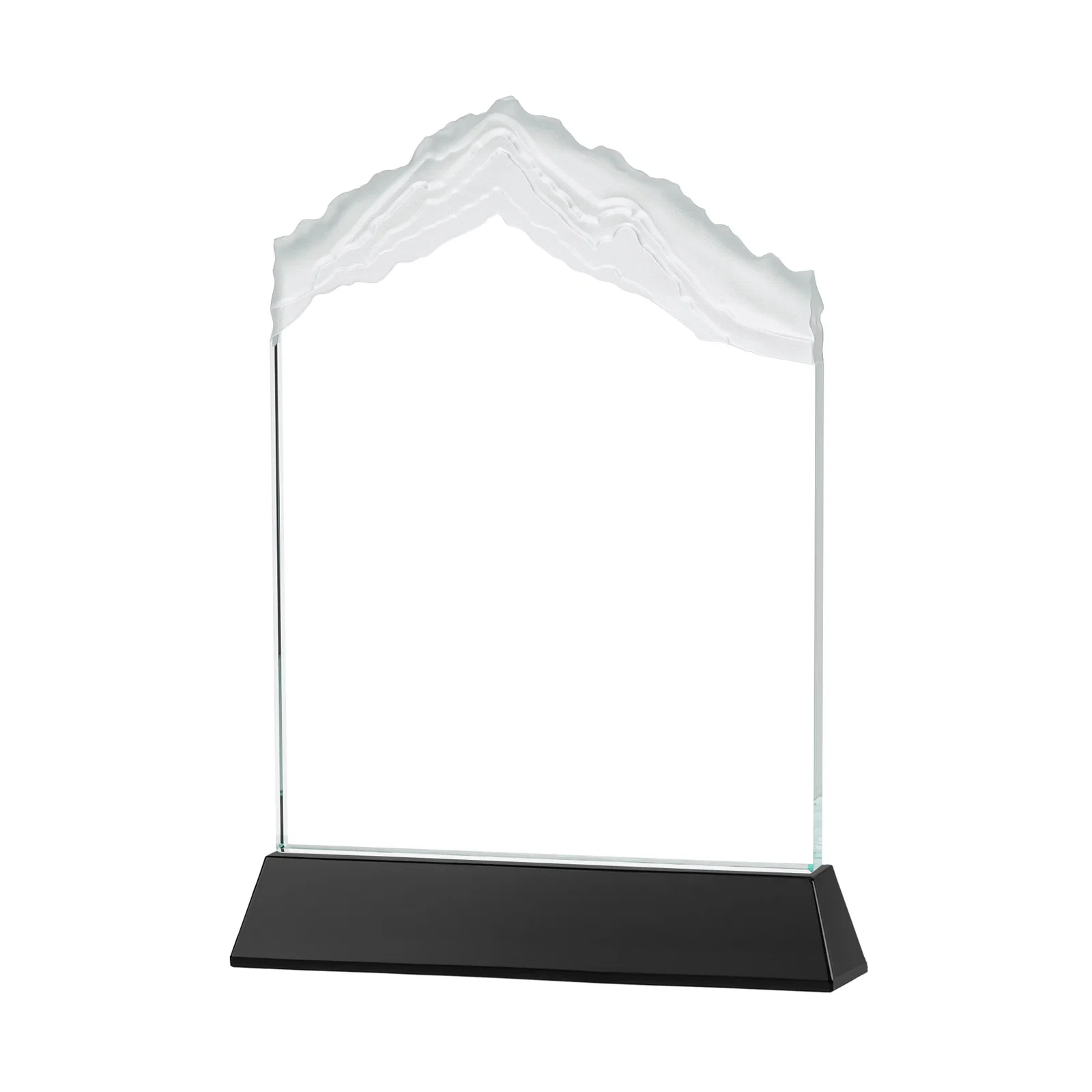 Custom Starfire Crystal Mountain Peak Award with Second Etch Option, awards, with your logo for employee recognition