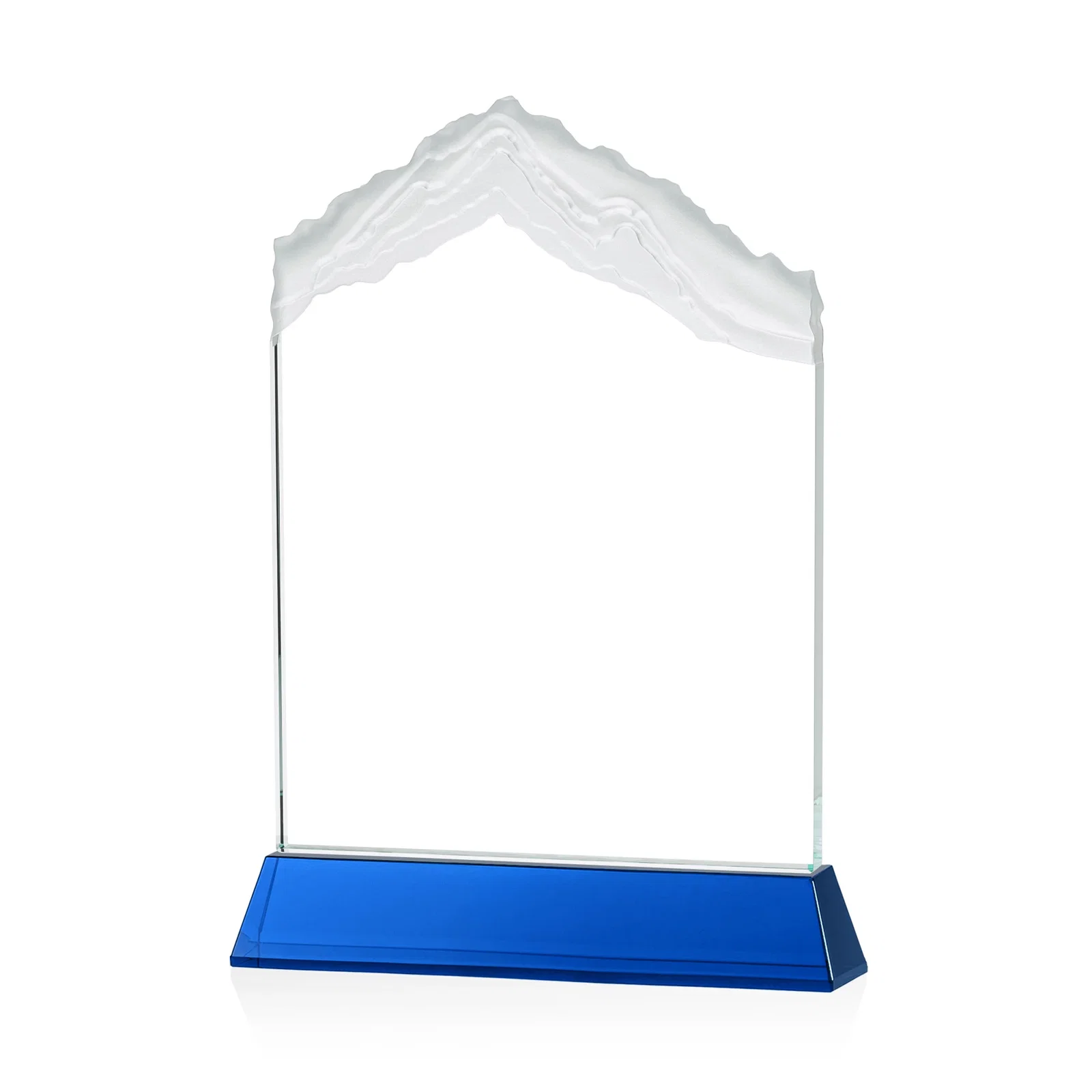 Custom Starfire Crystal Mountain Peak Award with Second Etch Option, awards, with your logo for sales achievement awards