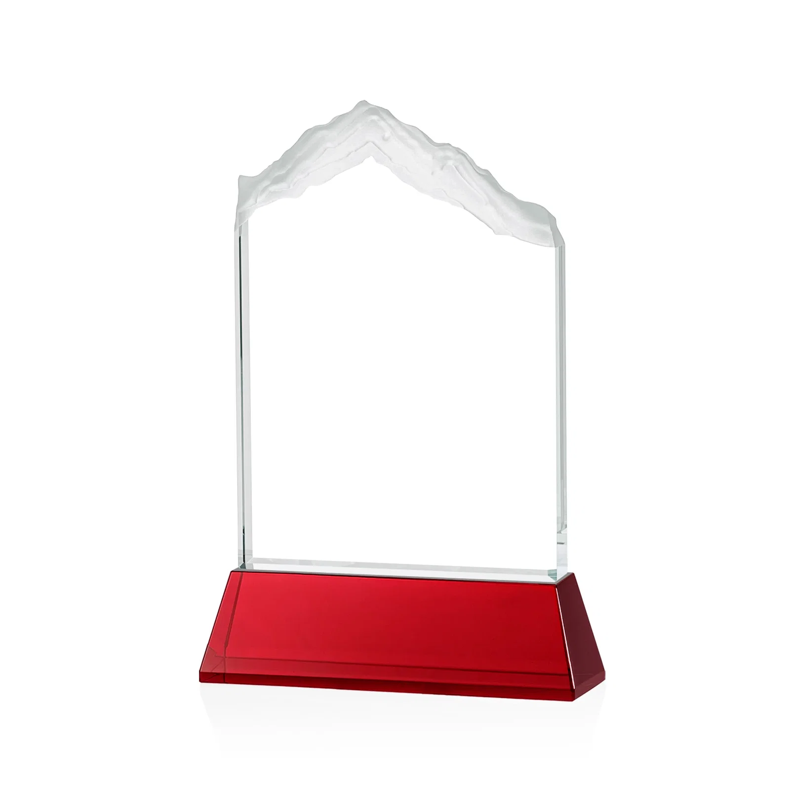 Custom Starfire Crystal Mountain Peak Award with Second Etch Option, awards, with your logo for retirement presentations