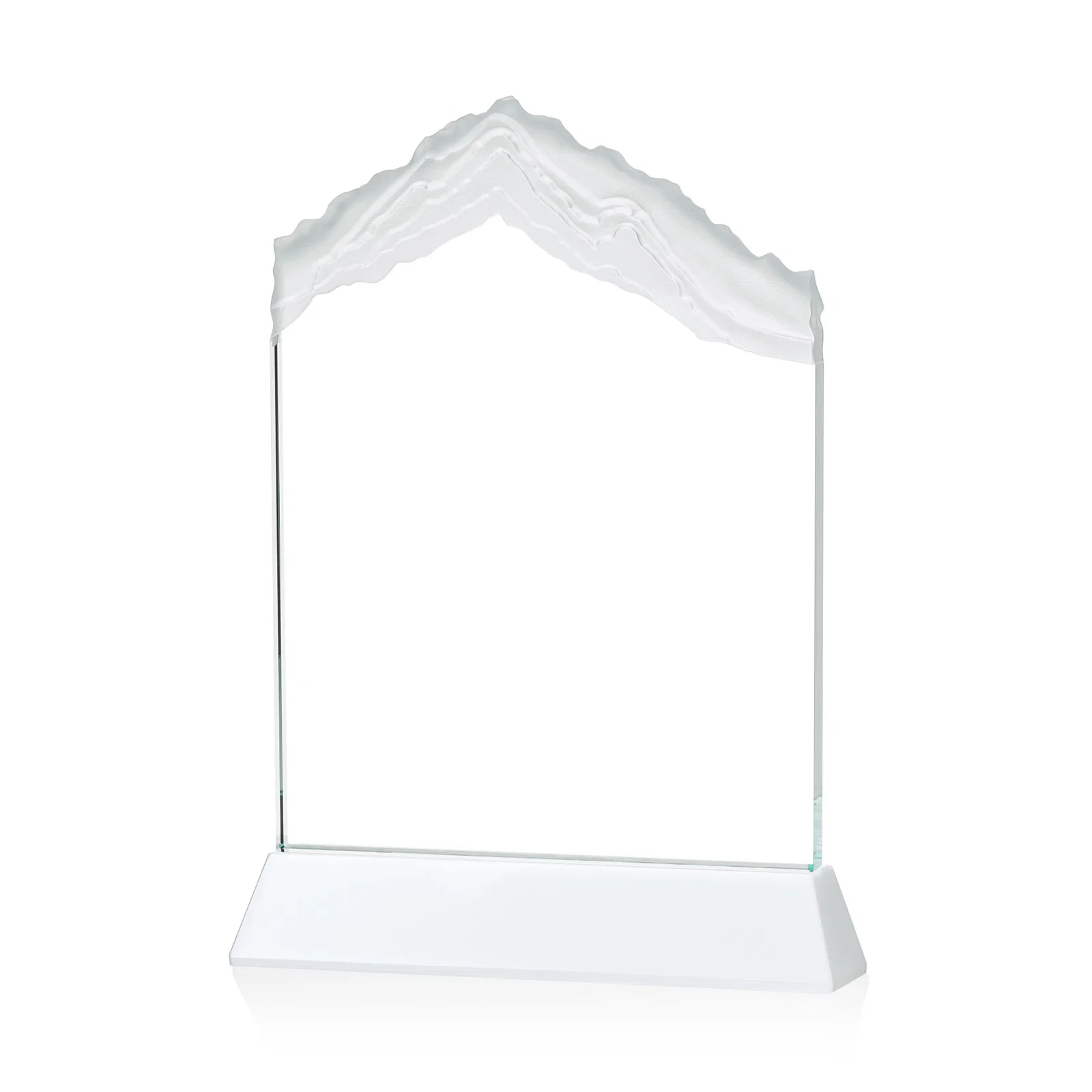 Personalized Starfire Crystal Mountain Peak Award with Second Etch Option, awards, with your logo for employee recognition