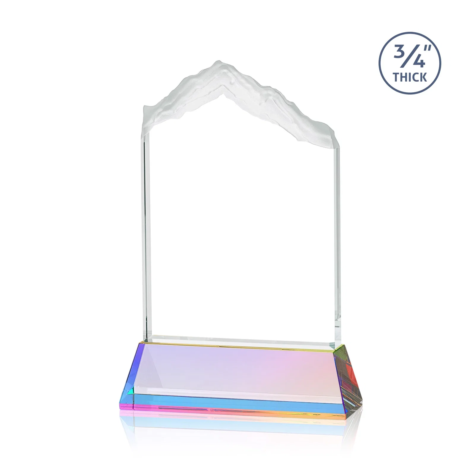 Personalized Starfire Crystal Mountain Peak Award with Second Etch Option, awards, with your logo for service anniversary gifts