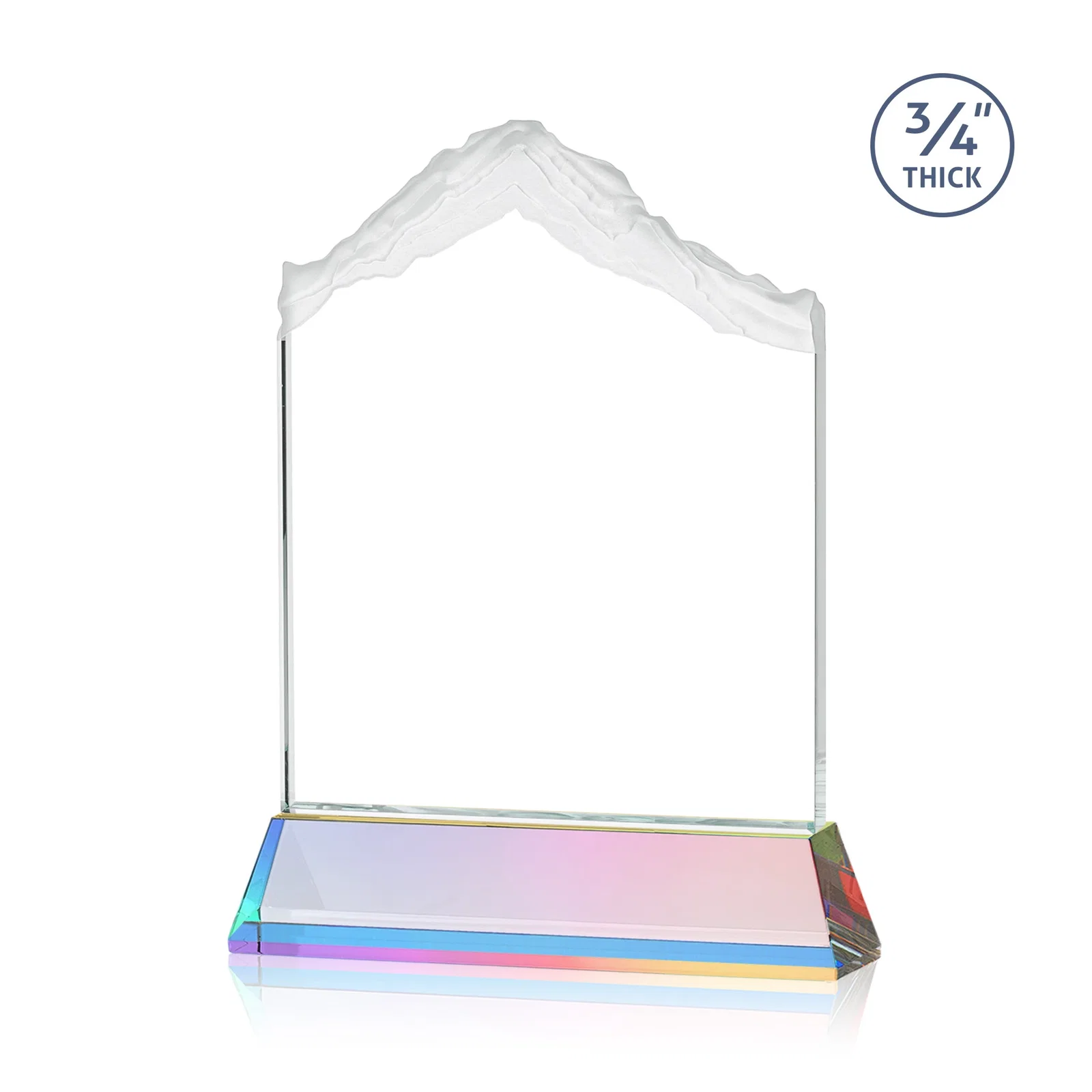 Personalized Starfire Crystal Mountain Peak Award with Second Etch Option, awards, with your logo for sales achievement awards