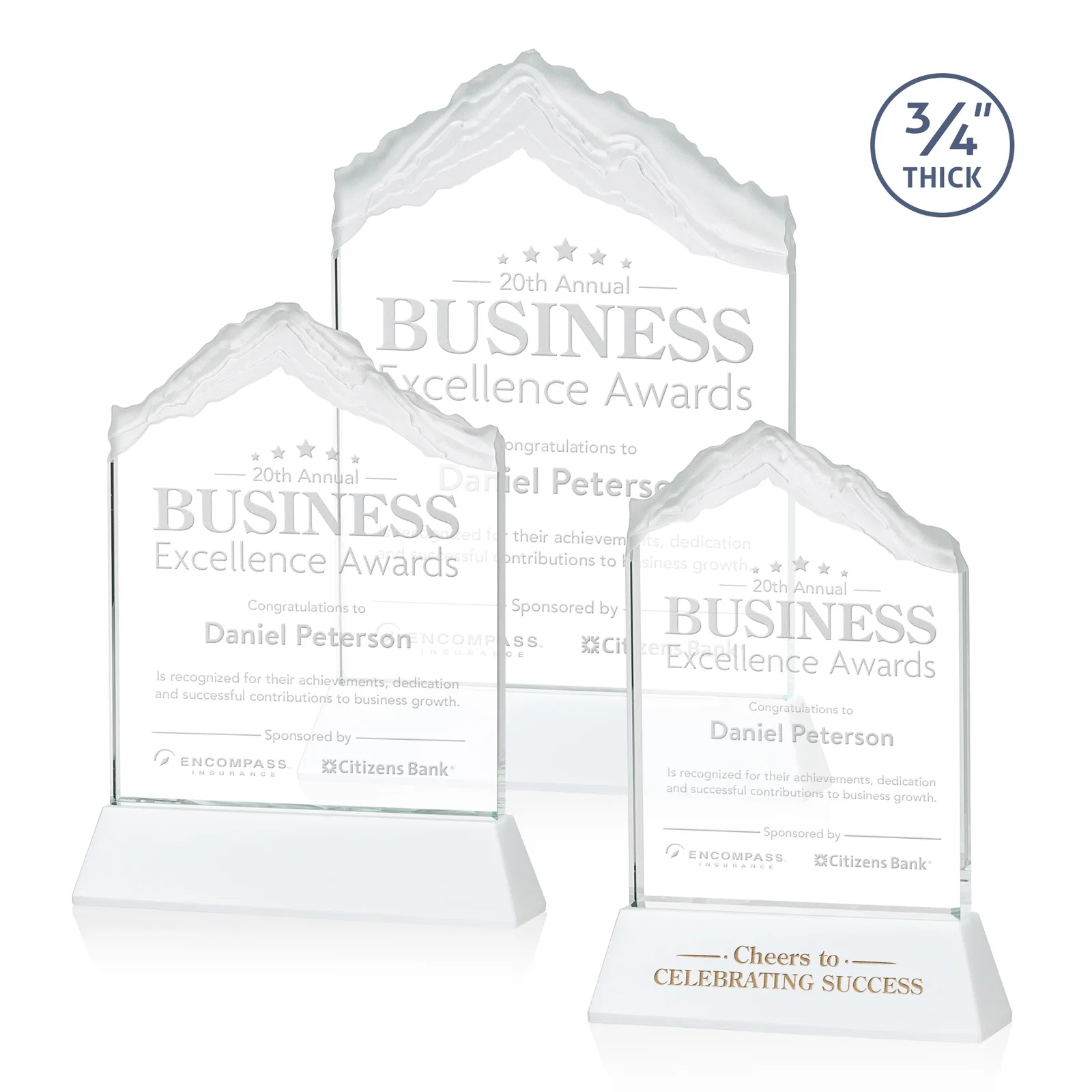 Promotional Starfire Crystal Mountain Peak Award with Second Etch Option, awards for team milestone celebrations