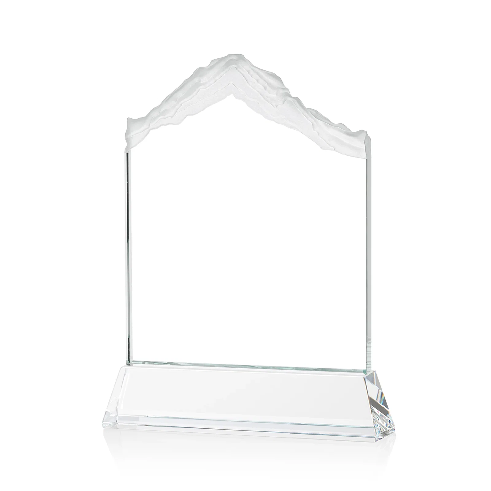Custom engraved Starfire Crystal Mountain Peak Award with Second Etch Option, awards for service anniversary gifts