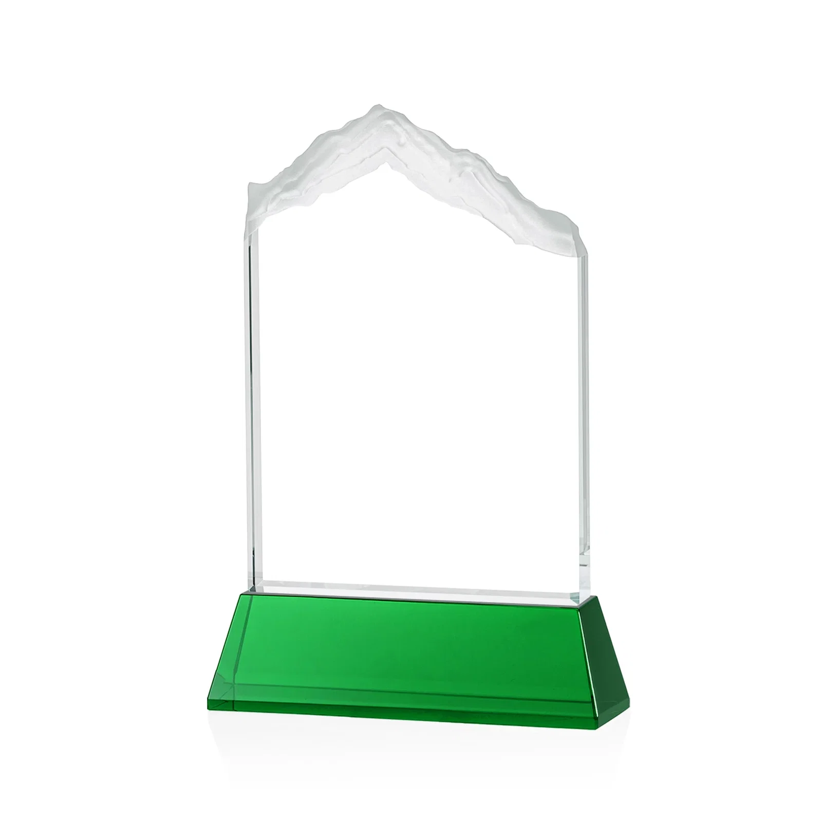 Custom engraved Starfire Crystal Mountain Peak Award with Second Etch Option, awards for graduation ceremonies