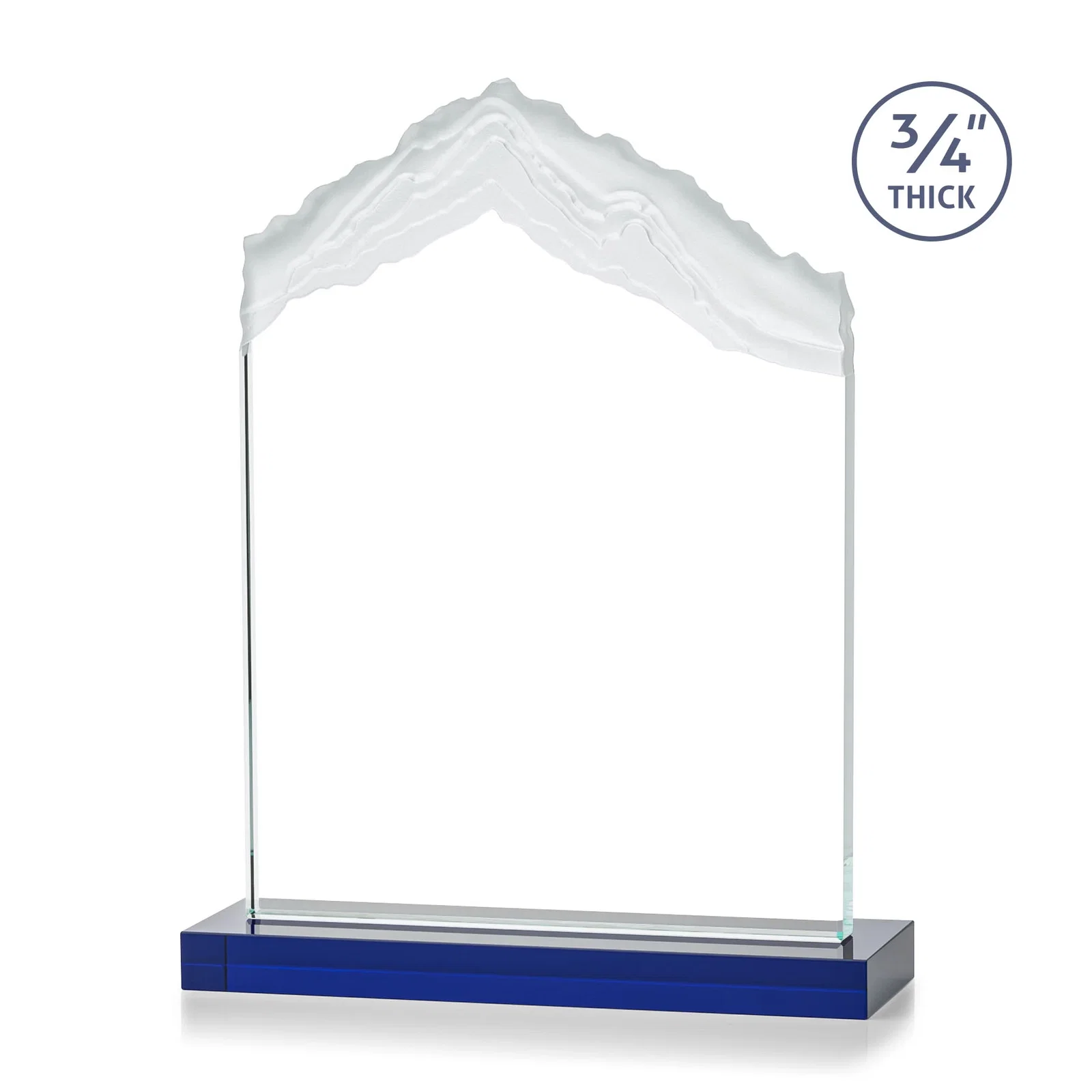 Custom Jade Glass Mountain Award With Dual Imprint Areas Per Size, with your logo for service anniversary gifts