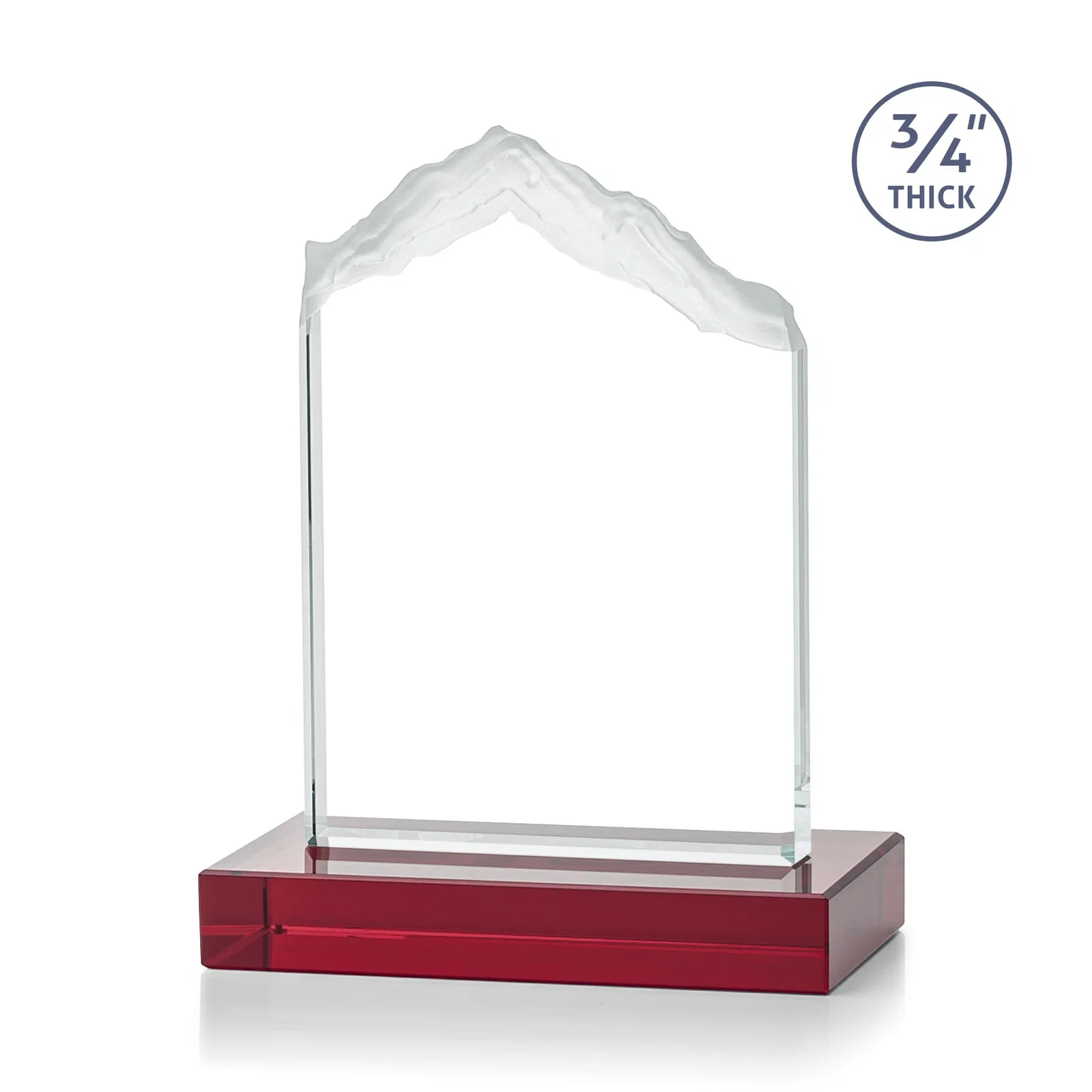 Custom Jade Glass Mountain Award With Dual Imprint Areas Per Size, with your logo for sales achievement awards