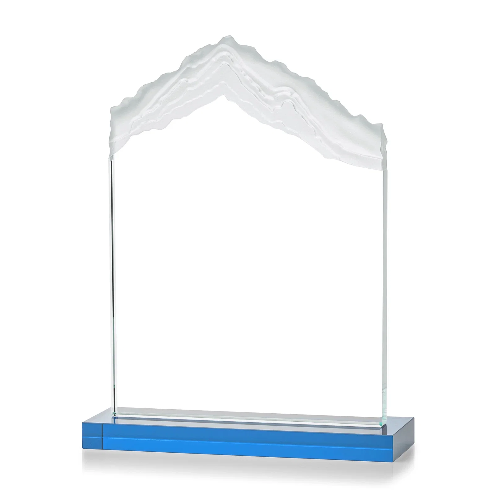 Custom Jade Glass Mountain Award With Dual Imprint Areas Per Size, with your logo for safety achievement programs