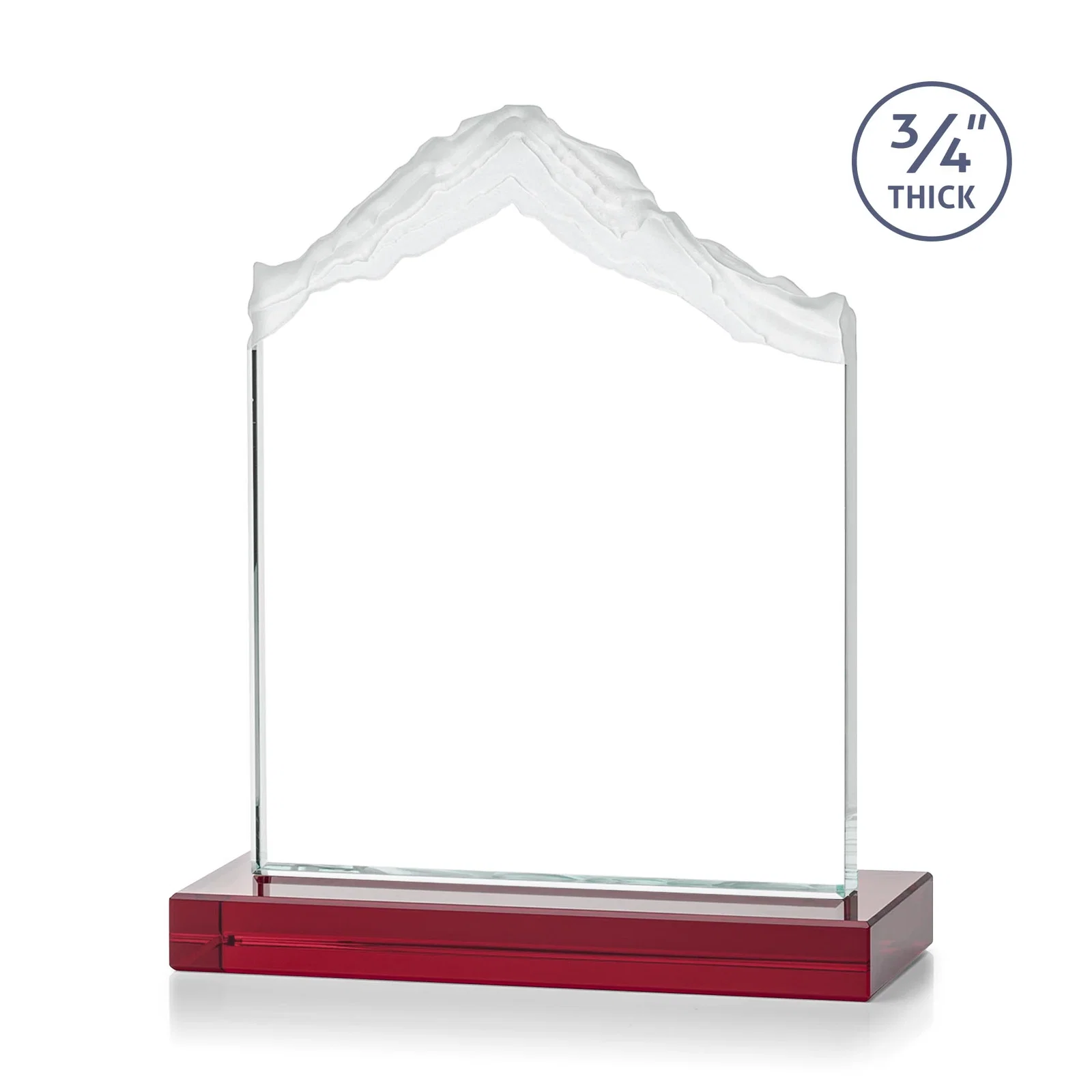 Personalized Jade Glass Mountain Award With Dual Imprint Areas Per Size, with your logo for team milestone celebrations